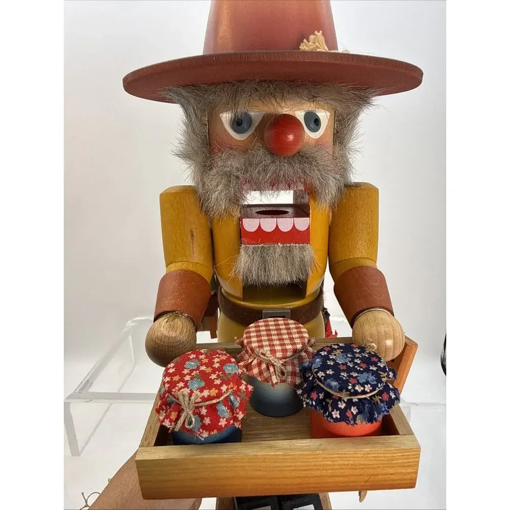 Christian Ulbricht Nutcracker Peddler 15.5” Cheese, Wine, Jam, Broom READ MORE